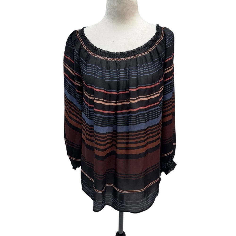 Joie 100% Silk Striped Long Sleeve Blouse Size S